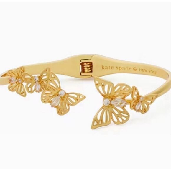 Kate Spade NWT gold butterfly hinge bracelet - Picture 5 of 14
